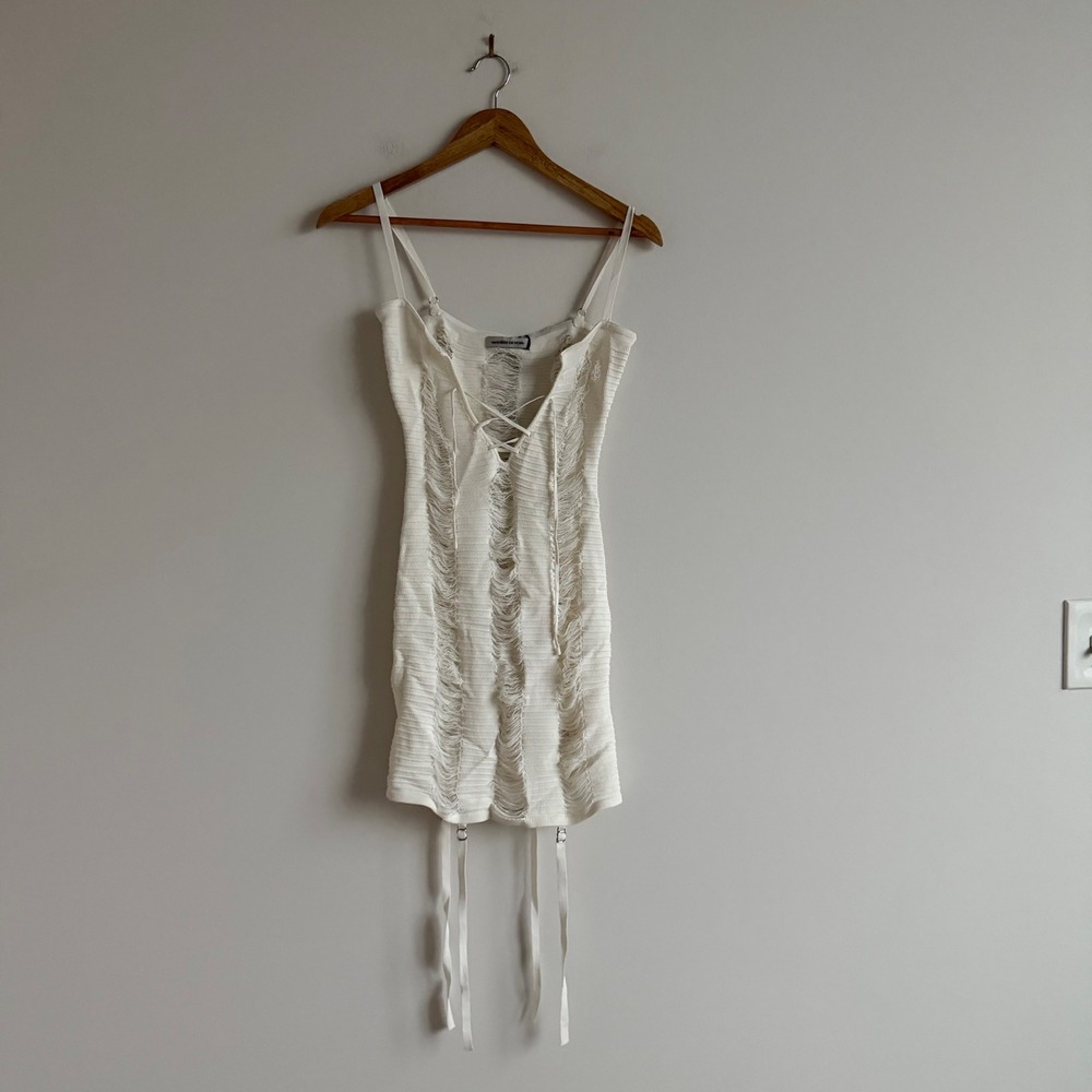 Maniere De Voir Damsel Not in Distress Cream Mini Dress Size Medium